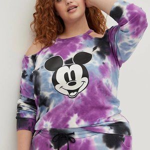 NEW WITH TAGS ** TORRID sz 6 Disney Mickey Mouse sweatshirt purple tie dye